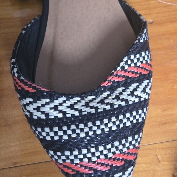 Women's Black and Red Striped Flats Sugar Size 9.5 - Picture 5 of 7